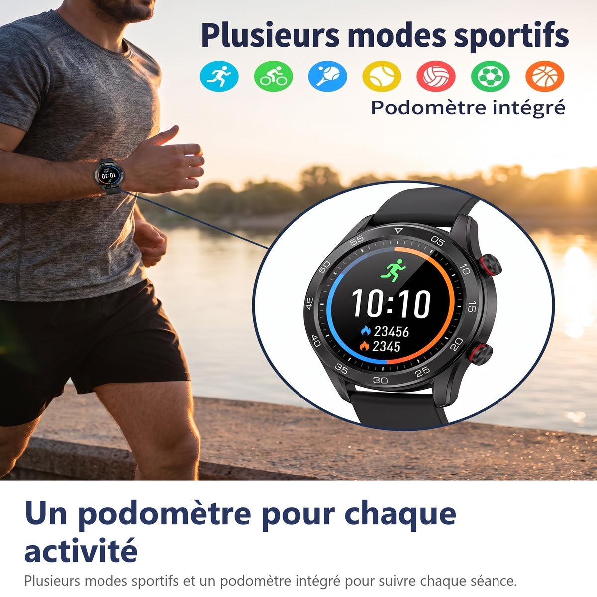 Montre connectée portée pendant une séance de sport