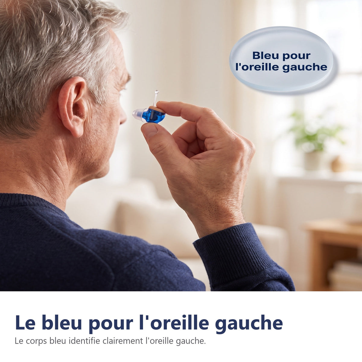 Le bleu pour l'oreille gauche