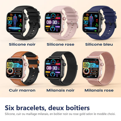 Six bracelets, deux boîtiers