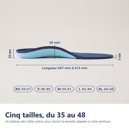 Cinq tailles, du 35 au 48