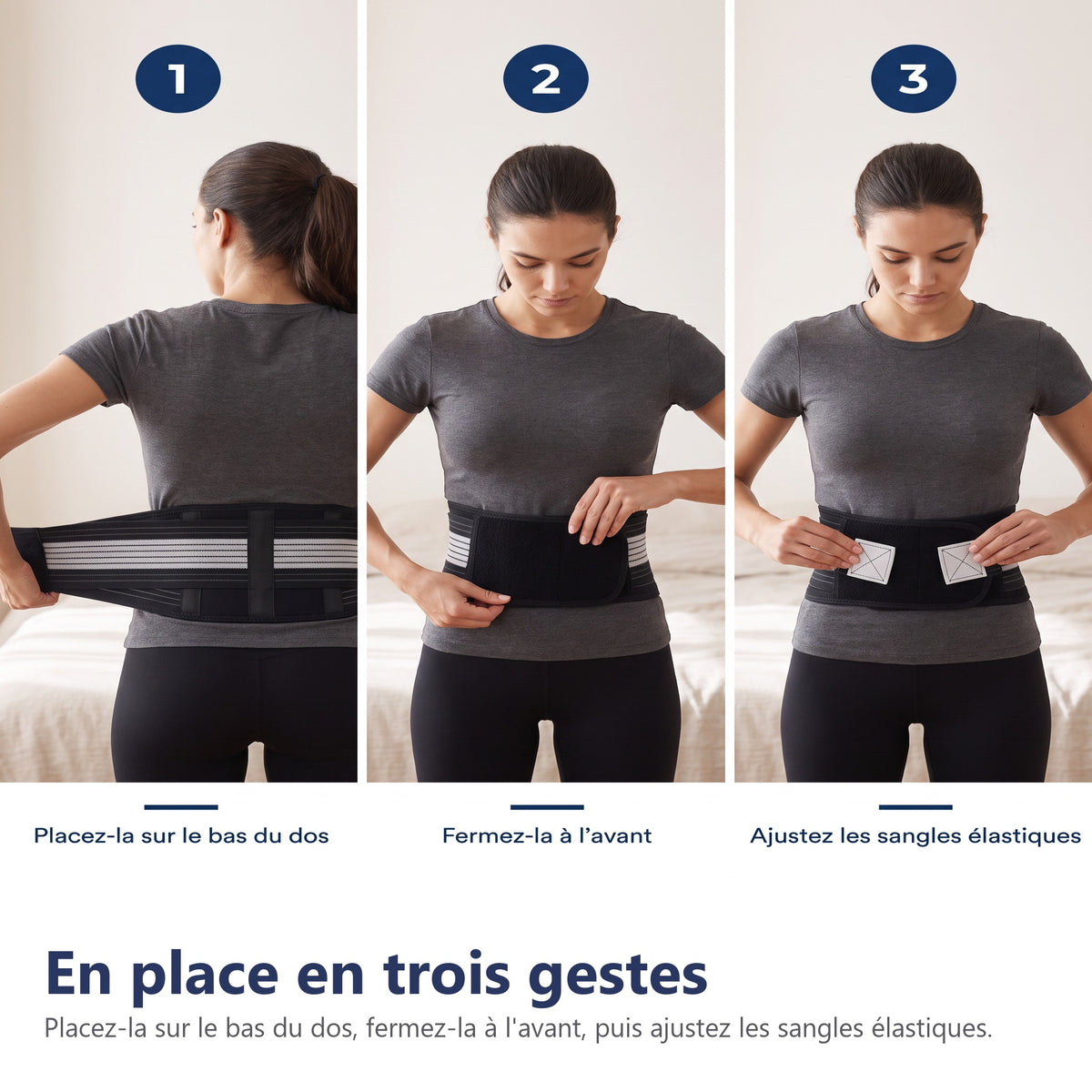 En place en trois gestes