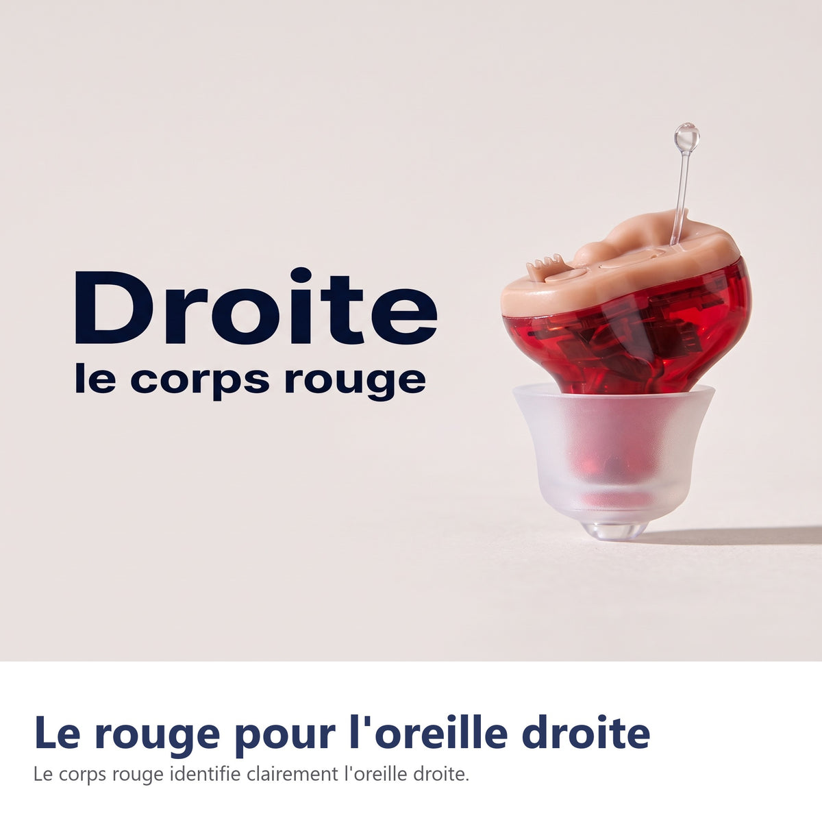 Le rouge pour l'oreille droite