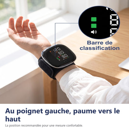 Au poignet gauche, paume vers le haut