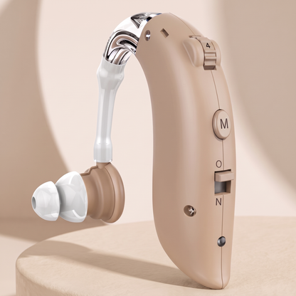 Appareil auditif rechargeable beige avec réduction du bruit