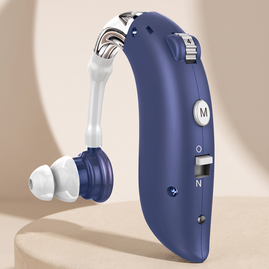 Appareil auditif rechargeable bleu avec réduction du bruit