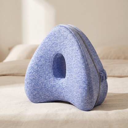 Coussin de genoux en forme de coeur bleu clair, mousse à mémoire de forme