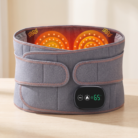 Ceinture chauffante lombaire grise avec boîtier tactile