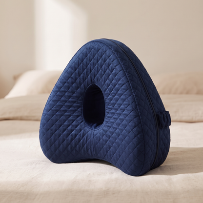 Coussin de genoux en forme de coeur bleu foncé