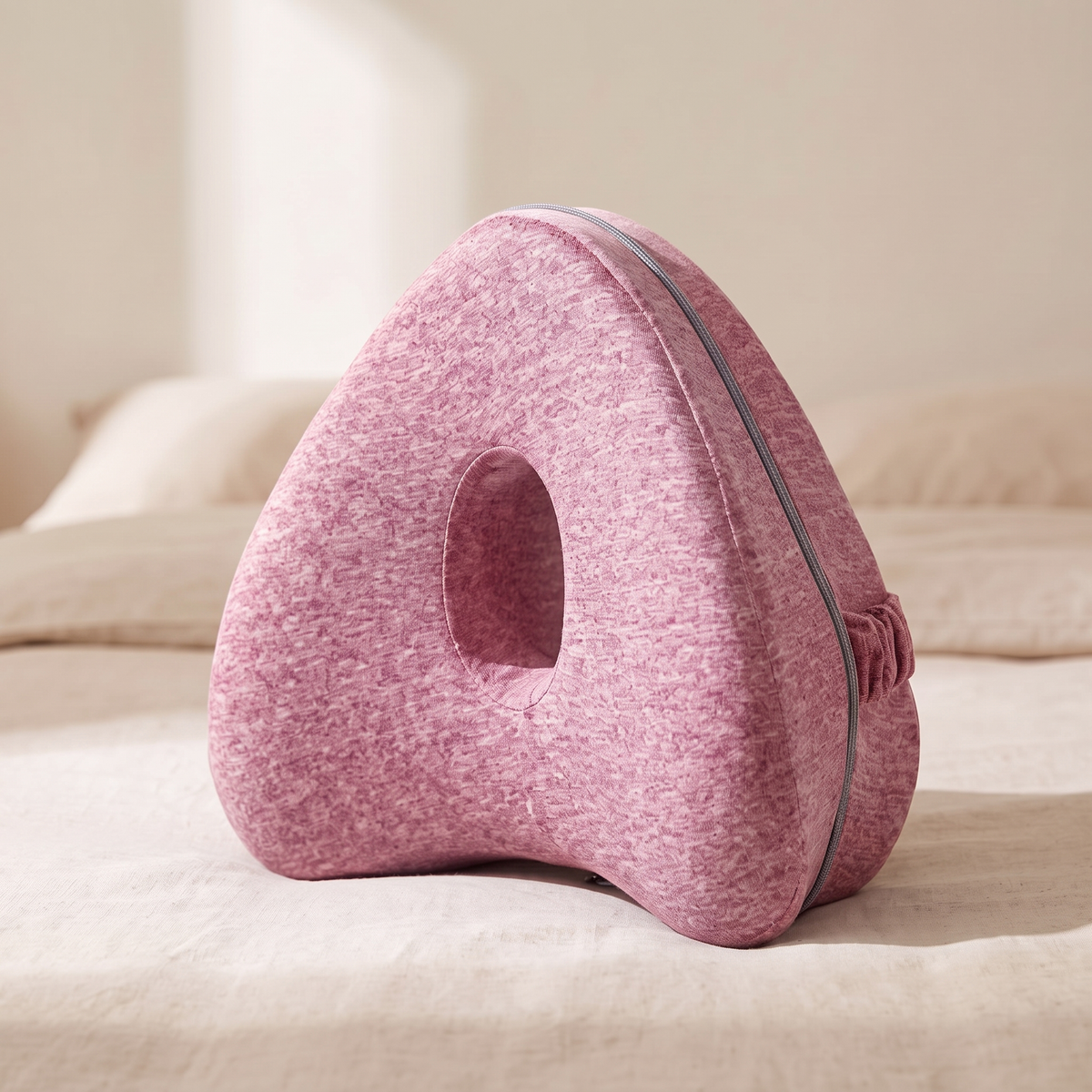 Coussin de genoux en forme de coeur rose