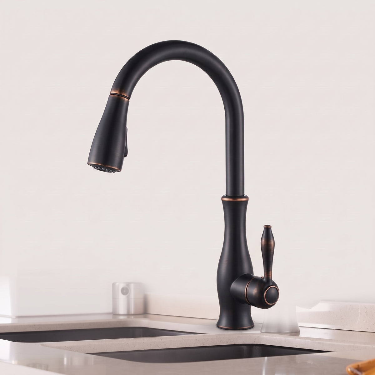 Robinet de cuisine noir avec douchette extractible