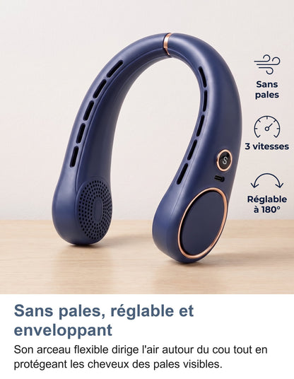 Ventilateur de cou sans pales, trois vitesses et air enveloppant